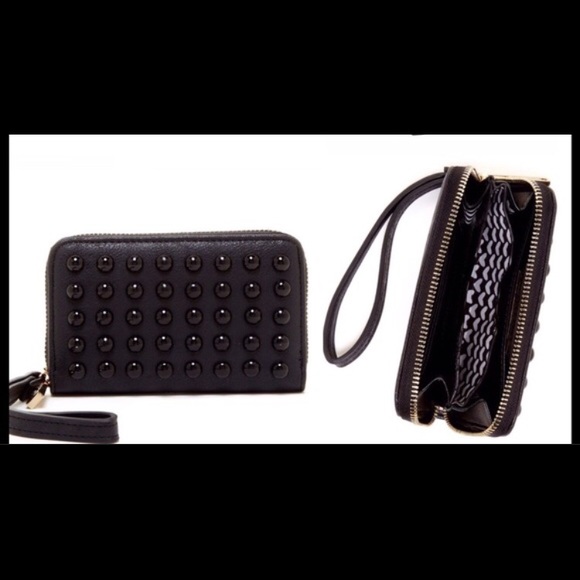 Pink Haley Handbags - Black Studded Wallet/Wristlet